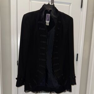 ZELDA!!  Elegant Black Blazer with Frayed Edges - Designer!! 🤩💫